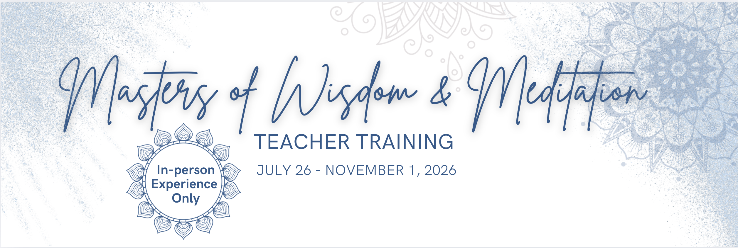 masters of wisdom and meditation teacher training fall 2026
