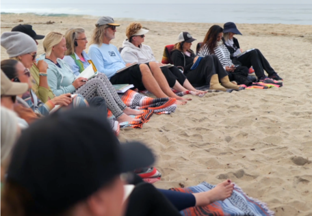 learning on the beach